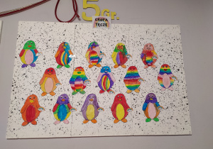 Kolorowe pingwiny - praca plastyczna