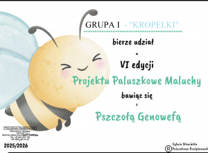 Plakat projektu edukacyjnego z Pszczołą Genowefą